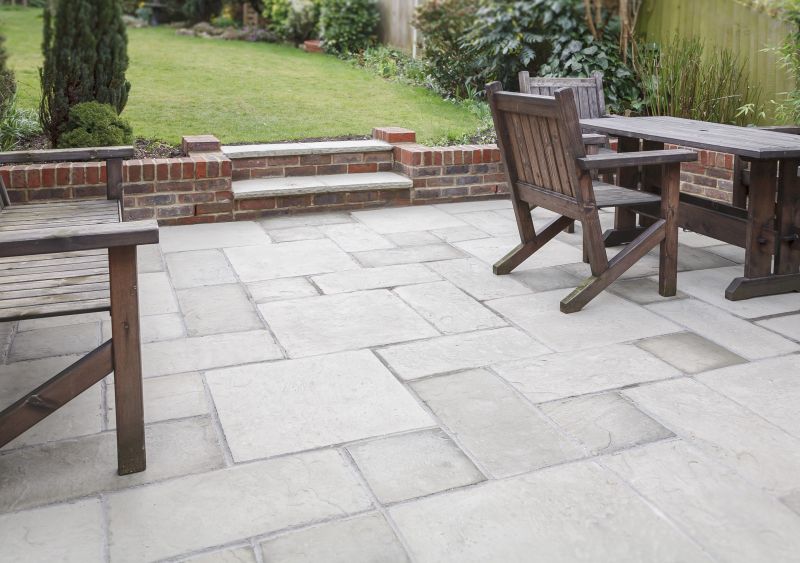 Paver patio with intricate pattern